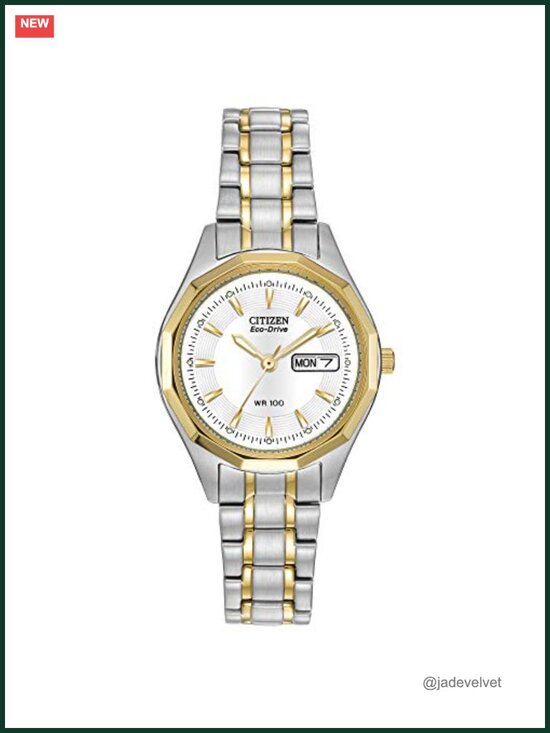 Women\'s Eco-Drive Dress Watch Two-Tone Stainless Steel White Dial